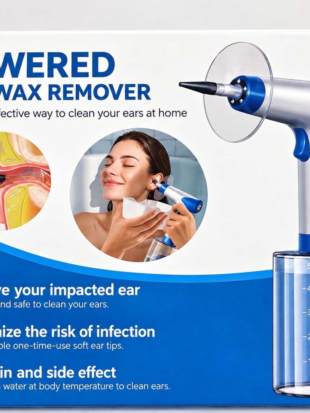 NEW Electric Ear Wax Remover Irrigation Kit 500mL Rechargeable